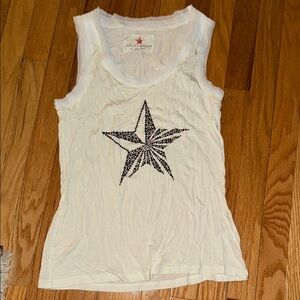 People’s Liberation White Star Embellished Tank Top
